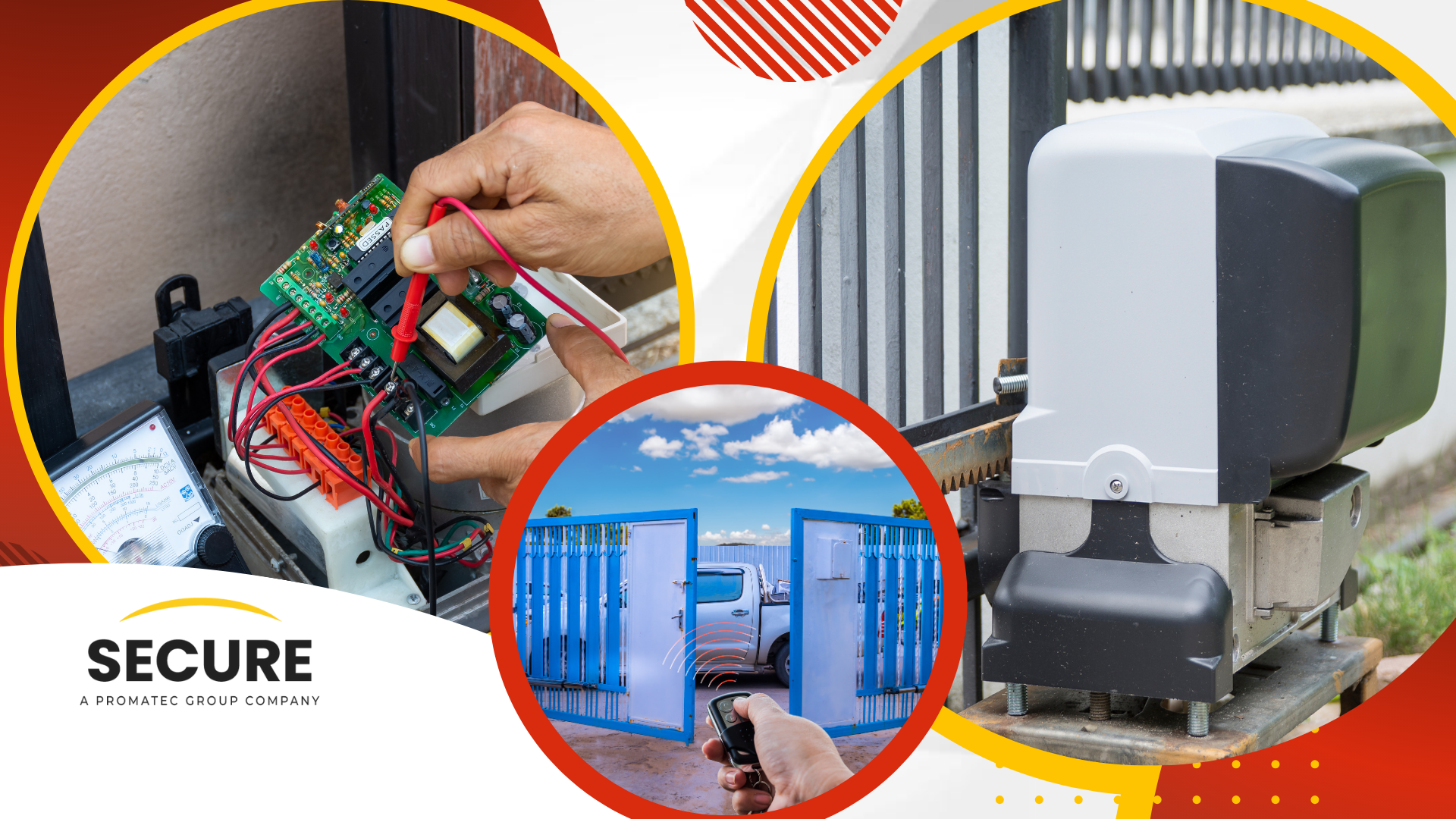 Gate with electric motor and gate key